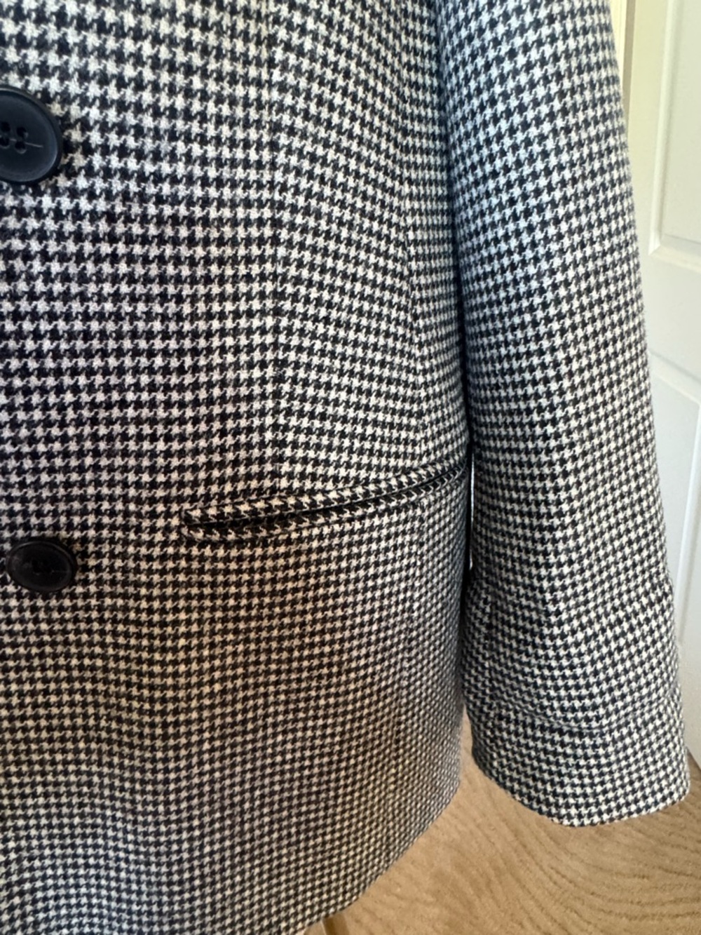 NWT All Saints Checked Double-Breasted Blazer Jacket Size 8 - Picture 9 of 13